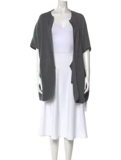 Pre-owned Brunello Cucinelli Cashmere Open Front Sweater In Gray