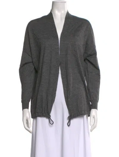Pre-owned Brunello Cucinelli Cashmere Open Front Sweater In Gray
