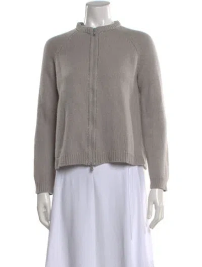 Pre-owned Brunello Cucinelli Cashmere Open Front Sweater In Gray