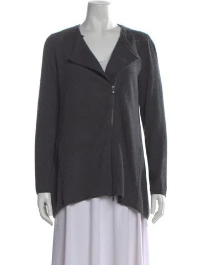 Pre-owned Brunello Cucinelli Cashmere Open Front Sweater In Gray