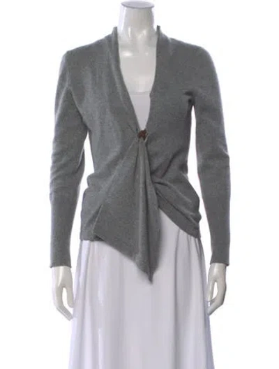 Pre-owned Brunello Cucinelli Cashmere Open Front Sweater In Gray