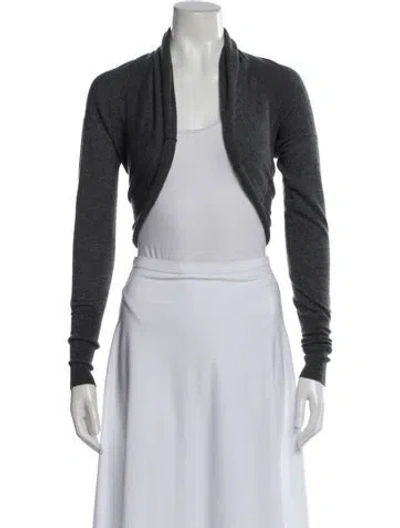 Pre-owned Brunello Cucinelli Cashmere Open Front Sweater In Gray