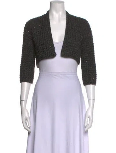 Pre-owned Brunello Cucinelli Cashmere Open Front Sweater In Grey