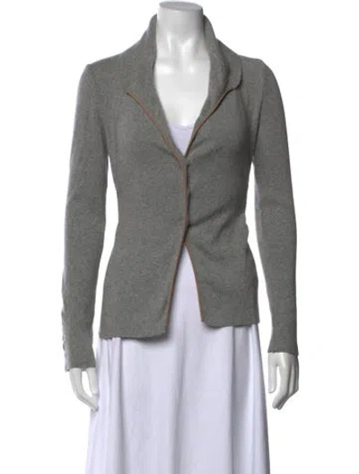 Pre-owned Brunello Cucinelli Cashmere Open Front Sweater In Grey