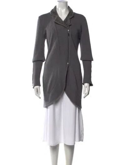 Pre-owned Brunello Cucinelli Cashmere Open Front Sweater In Grey