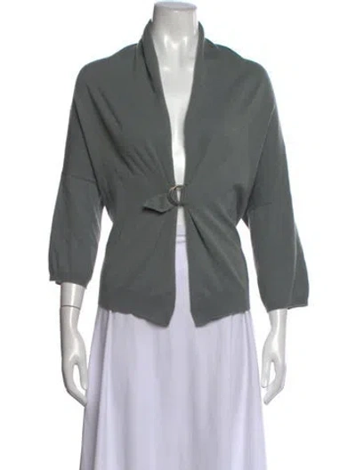 Pre-owned Brunello Cucinelli Cashmere Open Front Sweater In Grey