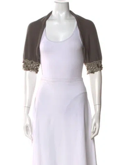 Pre-owned Brunello Cucinelli Cashmere Open Front Sweater In Neutral