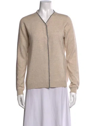 Pre-owned Brunello Cucinelli Cashmere Open Front Sweater In Neutral