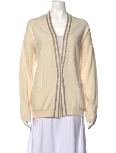 Pre-owned Brunello Cucinelli Cashmere Open Front Sweater In Neutrals