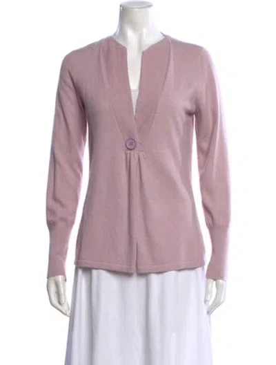 Pre-owned Brunello Cucinelli Cashmere Open Front Sweater In Purple