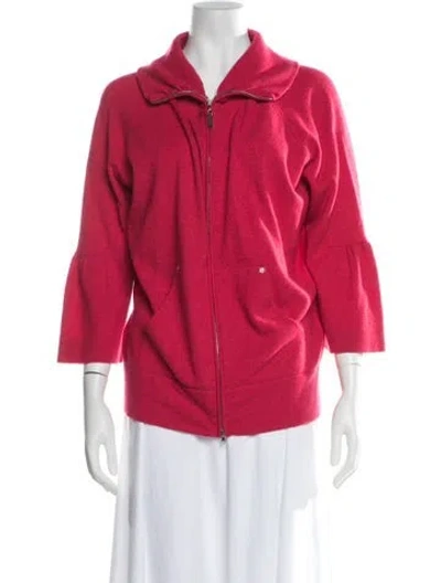 Pre-owned Brunello Cucinelli Cashmere Open Front Sweater In Red