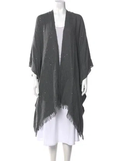 Pre-owned Brunello Cucinelli Cashmere Open Front Sweater W/ Tags In Gray