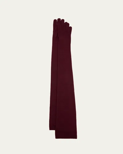 Brunello Cucinelli Cashmere Opera Gloves In Burgundy