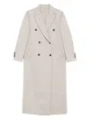 Brunello Cucinelli Double-breasted Cashmere Coat In Beige