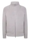 Brunello Cucinelli Ribbed Cashmere Sweater With Half Zip In Gray