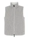 Brunello Cucinelli Cashmere Padded Sleeveless Outerwear In Grey