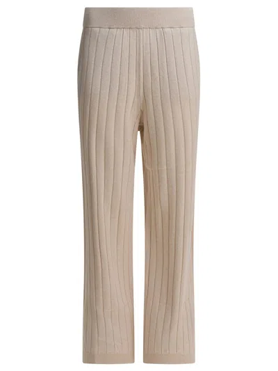 Brunello Cucinelli Cashmere Knit Trousers In Neutral