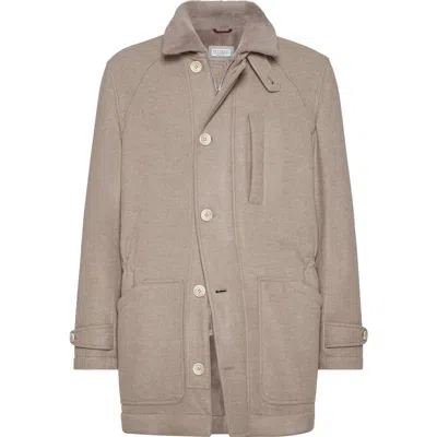 Brunello Cucinelli Cashmere Parka In Neutral