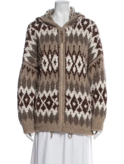 Pre-owned Brunello Cucinelli Cashmere Patterned Jacket In Brown