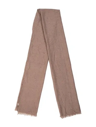 Pre-owned Brunello Cucinelli Cashmere Patterned Scarf In Neutrals