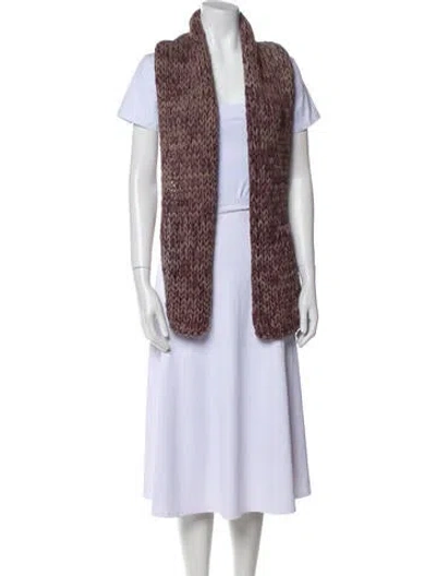 Pre-owned Brunello Cucinelli Cashmere Patterned Shawl W/ Tags In Purple