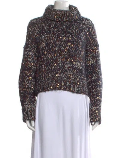 Pre-owned Brunello Cucinelli Cashmere Patterned Sweater In Blue