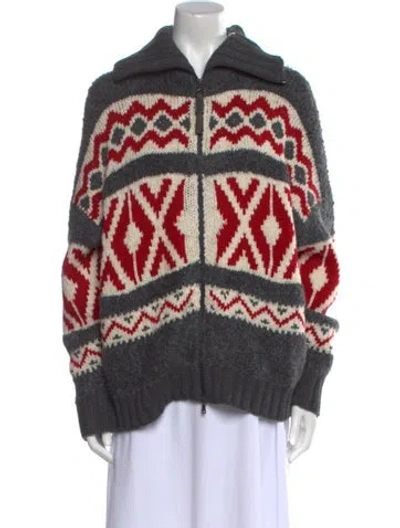 Pre-owned Brunello Cucinelli Cashmere Patterned Sweater In Gray