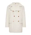 Brunello Cucinelli Double-breasted Wool Coat In Neutrals