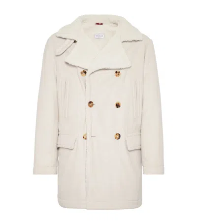 Brunello Cucinelli Double-breasted Wool Coat In White