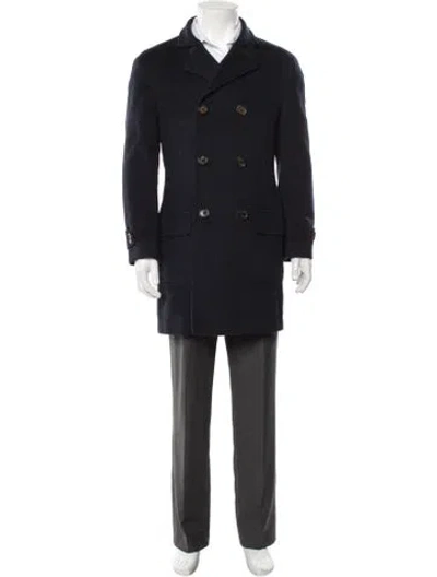 Pre-owned Brunello Cucinelli Cashmere Peacoat In Blue