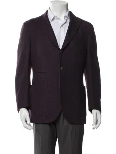 Pre-owned Brunello Cucinelli Cashmere Peacoat In Purple