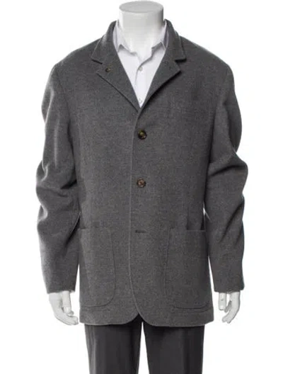 Pre-owned Brunello Cucinelli Cashmere Peacoat W/ Tags In Gray