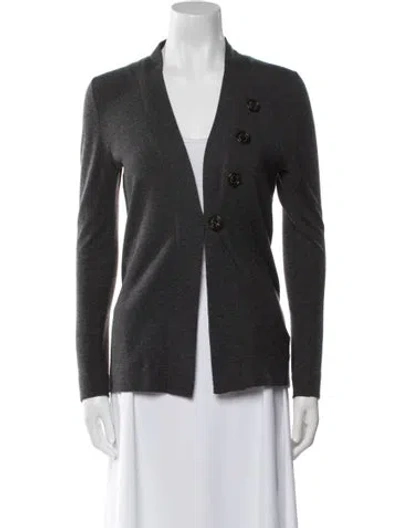 Pre-owned Brunello Cucinelli Cashmere Plunge Neckline Sweater In Gray