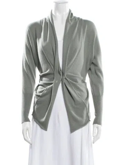 Pre-owned Brunello Cucinelli Cashmere Plunge Neckline Sweater In Green