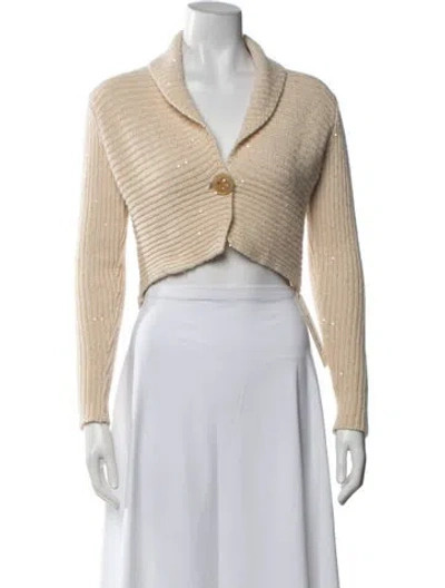 Pre-owned Brunello Cucinelli Cashmere Plunge Neckline Sweater In Neutrals