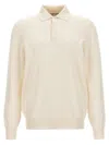 Brunello Cucinelli Long Sleeves Cashmere Polo Sweater In Neutral