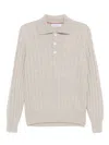 Brunello Cucinelli Cashmere Polo Shirt In Grey