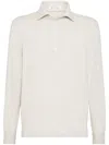 Brunello Cucinelli Cashmere Knit Polo In Grey