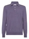 Brunello Cucinelli Cashmere Polo Shirt In Purple