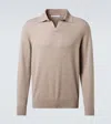 Brunello Cucinelli Cashmere Polo Sweater In Brown