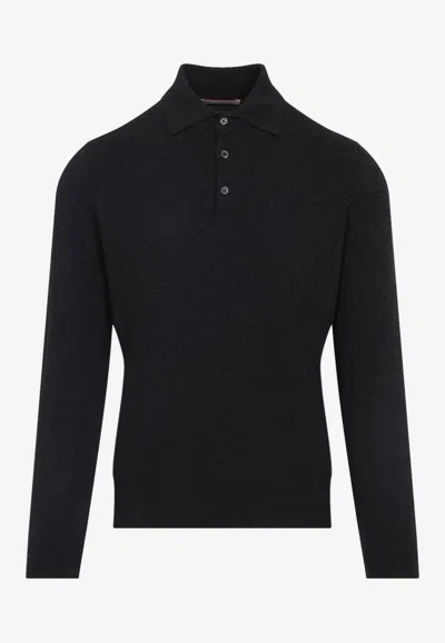 BRUNELLO CUCINELLI CASHMERE POLO SWEATER