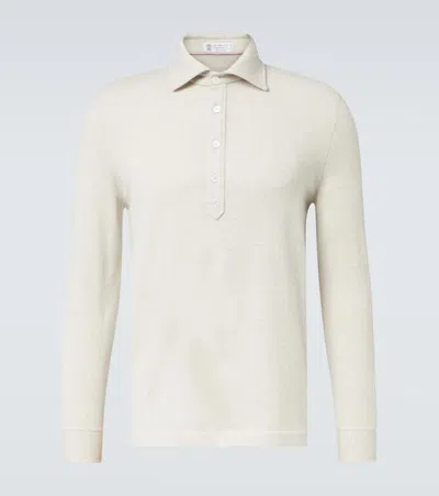 Brunello Cucinelli Cashmere Polo Sweater In Grey