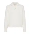 Brunello Cucinelli Cashmere Polo Sweater In Neutrals