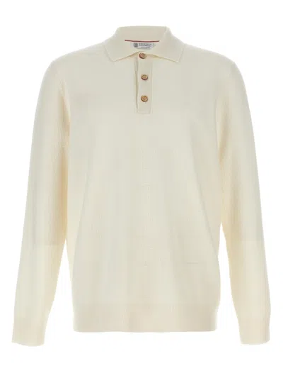 BRUNELLO CUCINELLI CASHMERE POLO SWEATER