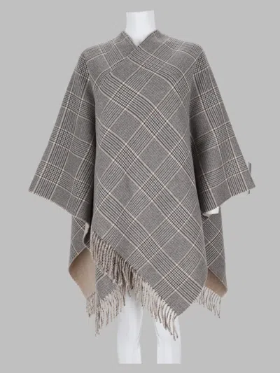 Brunello Cucinelli Cashmere Poncho In Gray