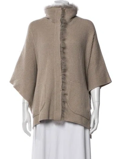 Pre-owned Brunello Cucinelli Cashmere Poncho In Neutral