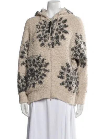 Pre-owned Brunello Cucinelli Cashmere Printed Faux Fur Jacket In Neutral