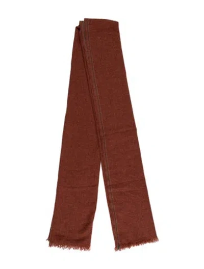 Pre-owned Brunello Cucinelli Cashmere Printed Scarf In Brown