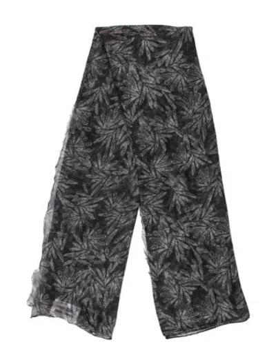 Pre-owned Brunello Cucinelli Cashmere Printed Scarf In Gray