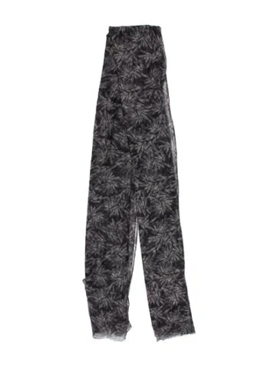Pre-owned Brunello Cucinelli Cashmere Printed Scarf In Gray